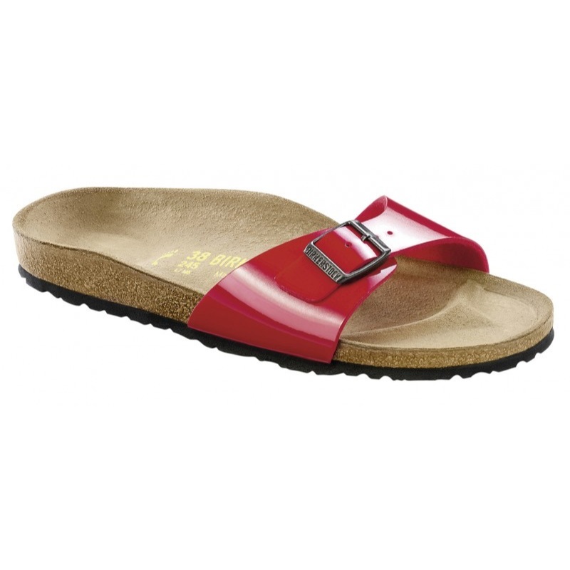 red birkenstock madrid sandals